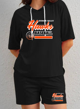 Ladies t shirt hooded and short set New Designs