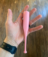 Baseball chapstick holder keychain