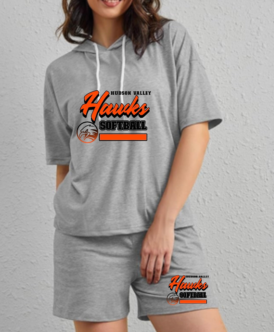 Ladies t shirt hooded and short set New Designs