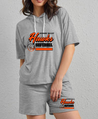 Ladies t shirt hooded and short set New Designs
