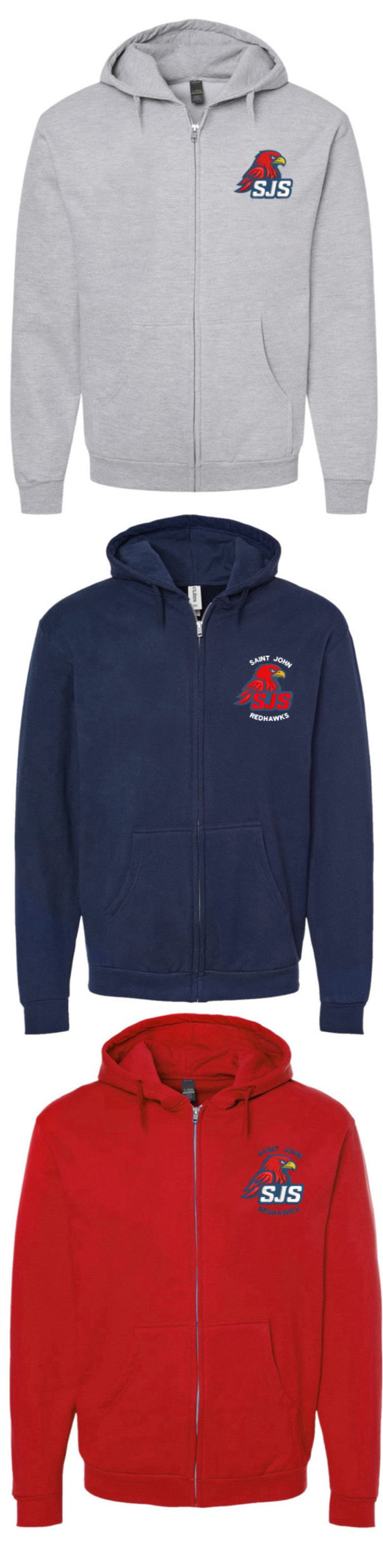 Youth Zip up hooded sweatshirt embroidered shirt