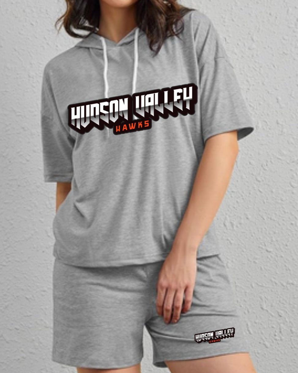 Ladies t shirt hooded and short set New Designs