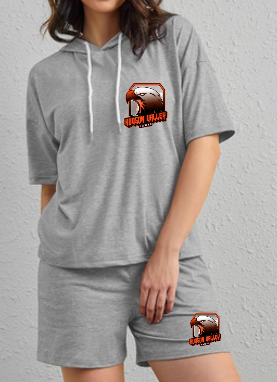 Ladies t shirt hooded and short set New Designs