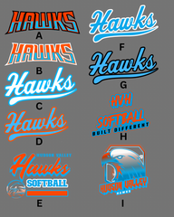 Hawks Softball adult T shirt cotton new designs